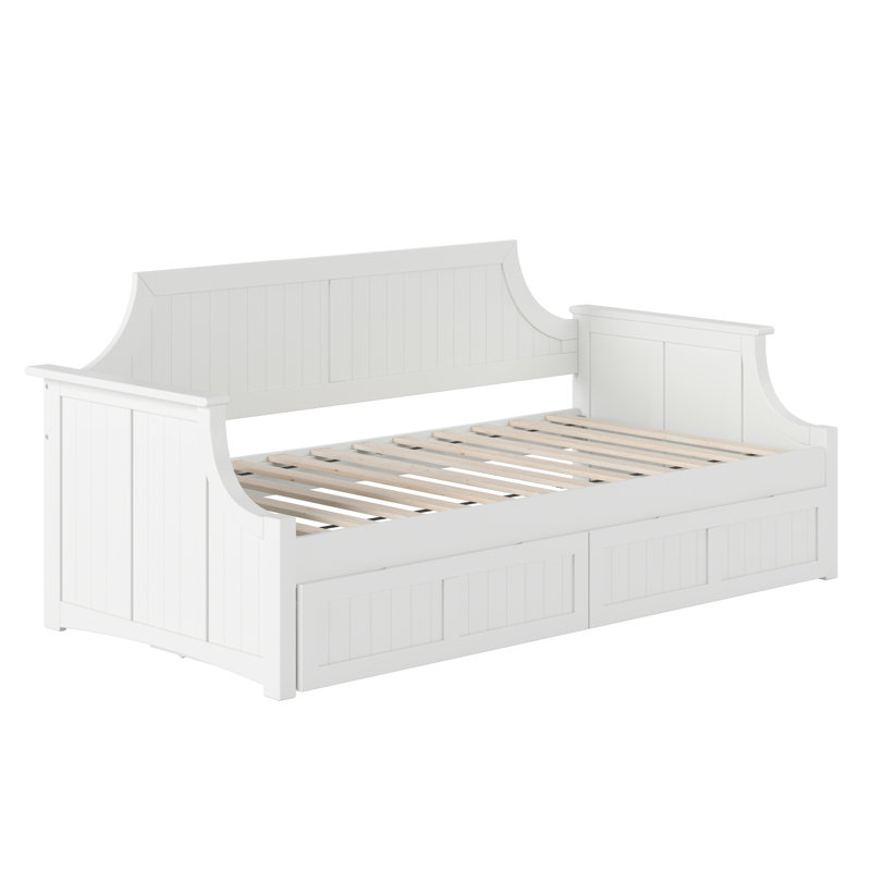 Lark Manor Antavious Coastal Cottage Solid Wood Twin Daybed with